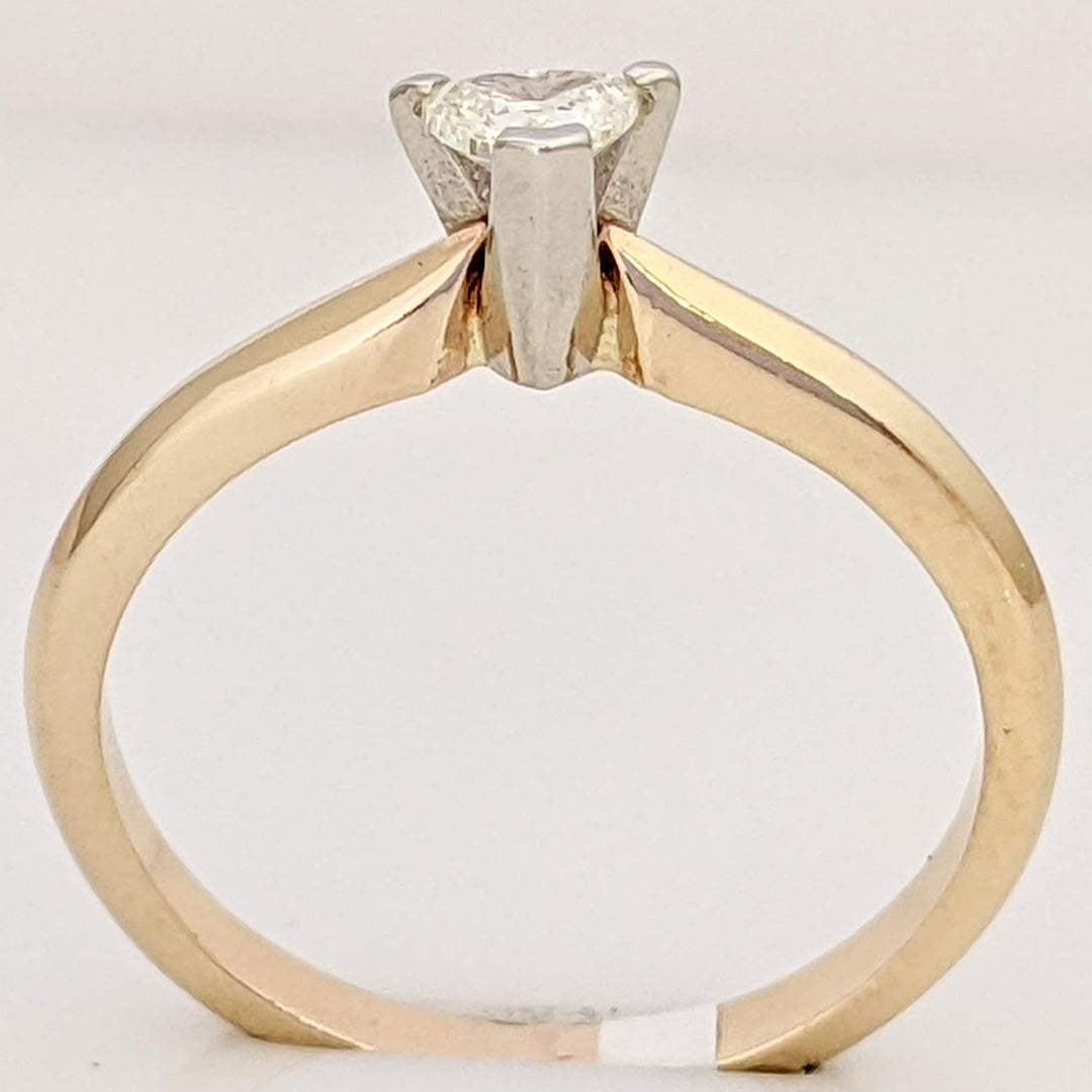 14K .22 CARAT TOTAL SI M DIAMOND HEART SOLITAIRE ESTATE RING 2.3 GRAMS