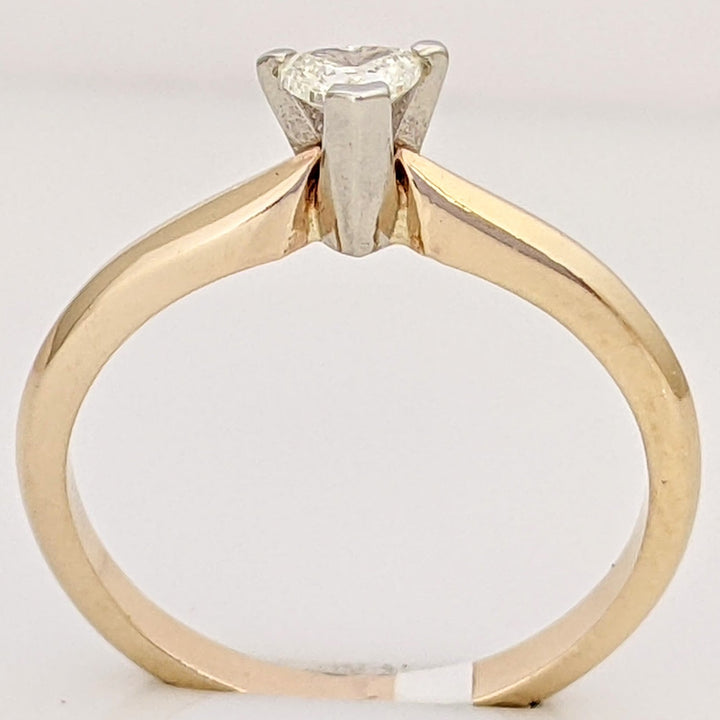 14K .22 CARAT TOTAL SI M DIAMOND HEART SOLITAIRE ESTATE RING 2.3 GRAMS