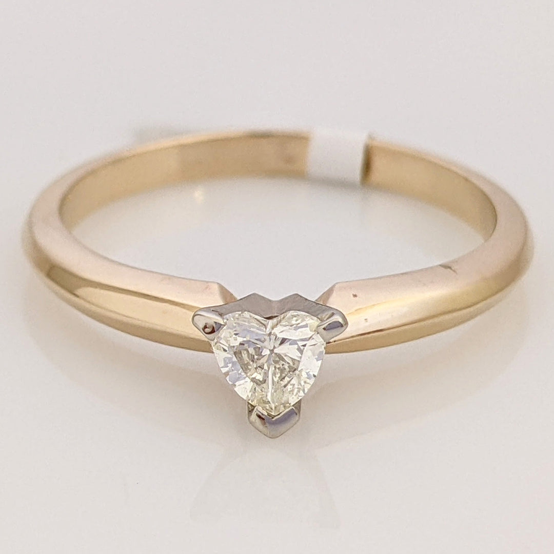 14K .22 CARAT TOTAL SI M DIAMOND HEART SOLITAIRE ESTATE RING 2.3 GRAMS