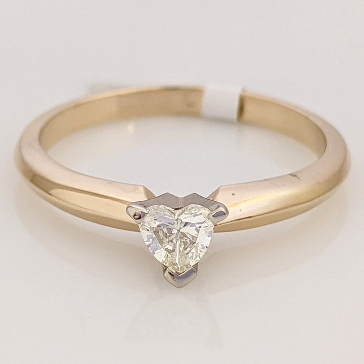 14K .22 CARAT TOTAL SI M DIAMOND HEART SOLITAIRE ESTATE RING 2.3 GRAMS
