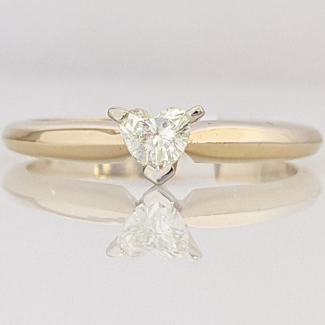 14K .22 CARAT TOTAL SI M DIAMOND HEART SOLITAIRE ESTATE RING 2.3 GRAMS