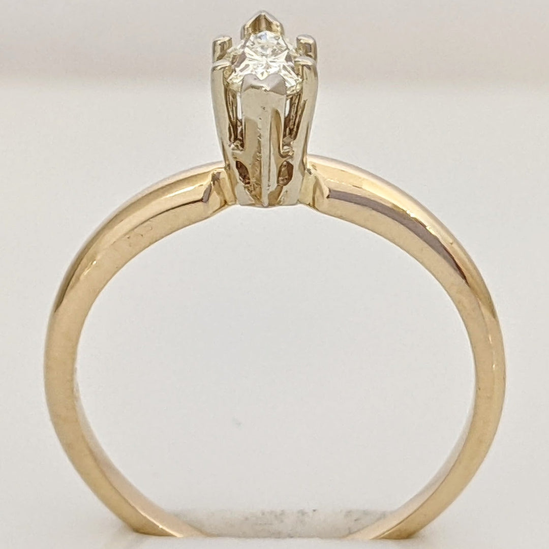 14K .38 CARAT TOTAL VS2 I DIAMOND MARQUISE CUT SOLITAIRE ESTATE RING 1.6 GRAMS