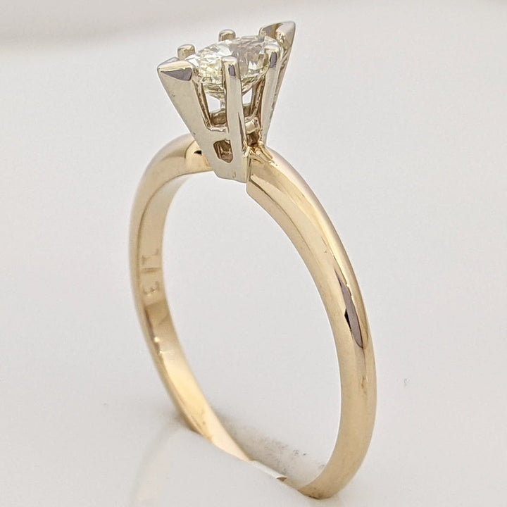 14K .38 CARAT TOTAL VS2 I DIAMOND MARQUISE CUT SOLITAIRE ESTATE RING 1.6 GRAMS