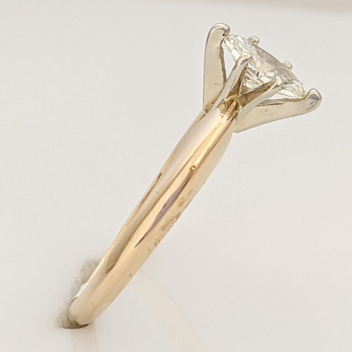 14K .37 CARAT TOTAL SI2 I DIAMOND MARQUISE CUT SOLITAIRE ESTATE RING 2.4 GRAMS