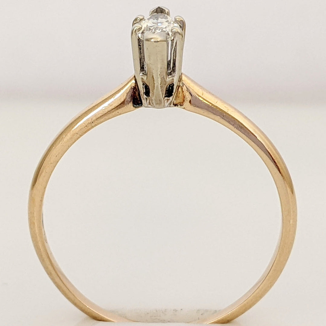14K .29 CARAT TOTAL I1 E DIAMOND MARQUISE CUT SOLITAIRE ESTATE RING 1.9 GRAMS