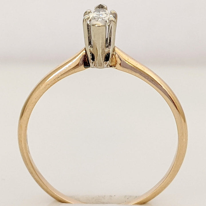 14K .29 CARAT TOTAL I1 E DIAMOND MARQUISE CUT SOLITAIRE ESTATE RING 1.9 GRAMS