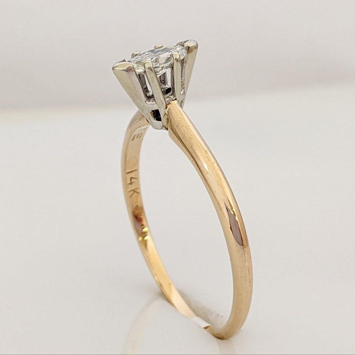 14K .29 CARAT TOTAL I1 E DIAMOND MARQUISE CUT SOLITAIRE ESTATE RING 1.9 GRAMS
