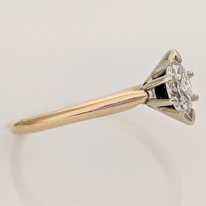 14K .29 CARAT TOTAL I1 E DIAMOND MARQUISE CUT SOLITAIRE ESTATE RING 1.9 GRAMS
