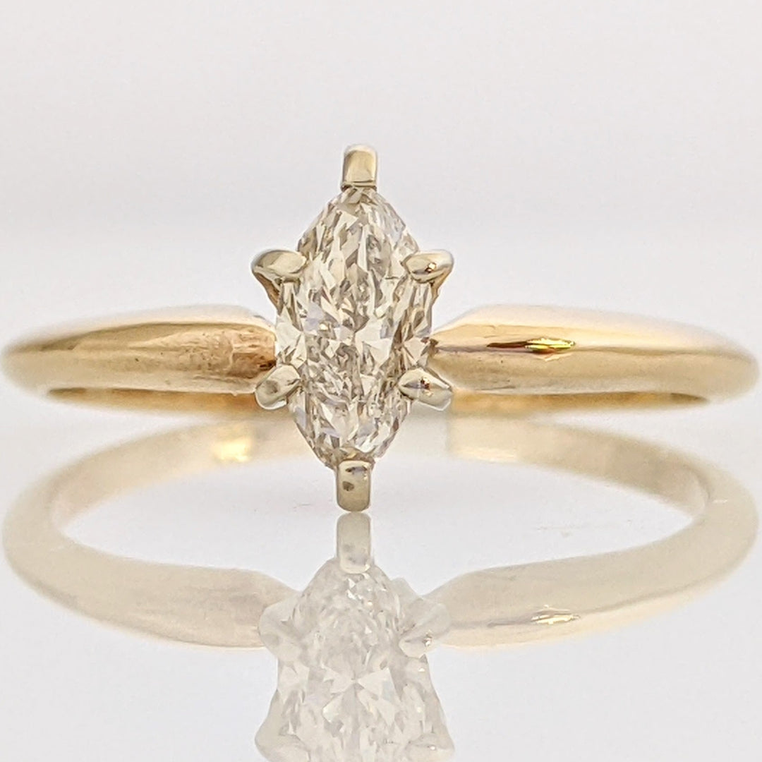 14K .31 CARAT TOTAL SI K DIAMOND MARQUISE CUT SOLITAIRE ESTATE RING 1.5 GRAMS