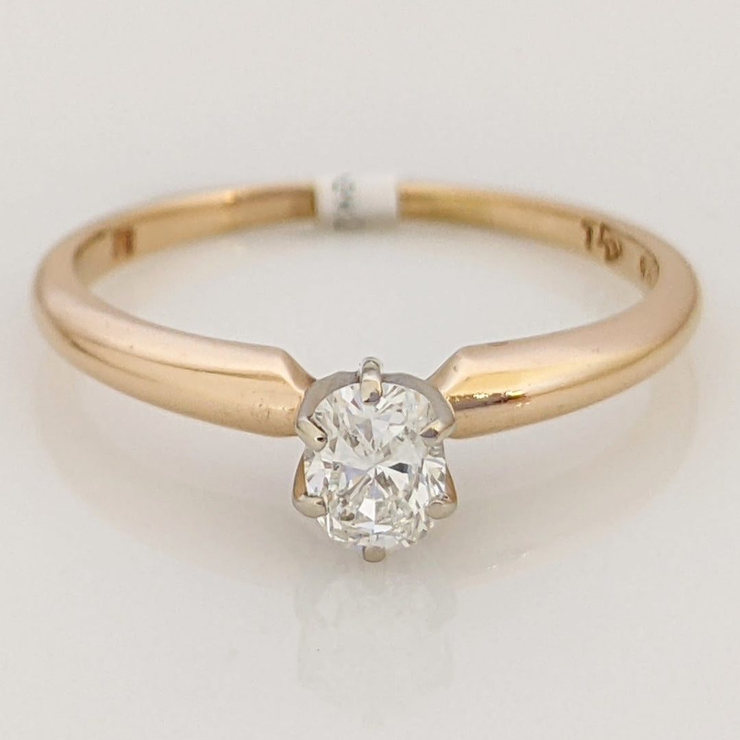 14K .24 CARAT TOTAL VS H DIAMOND OVAL SOLITAIRE ESTATE RING 1.5 GRAMS
