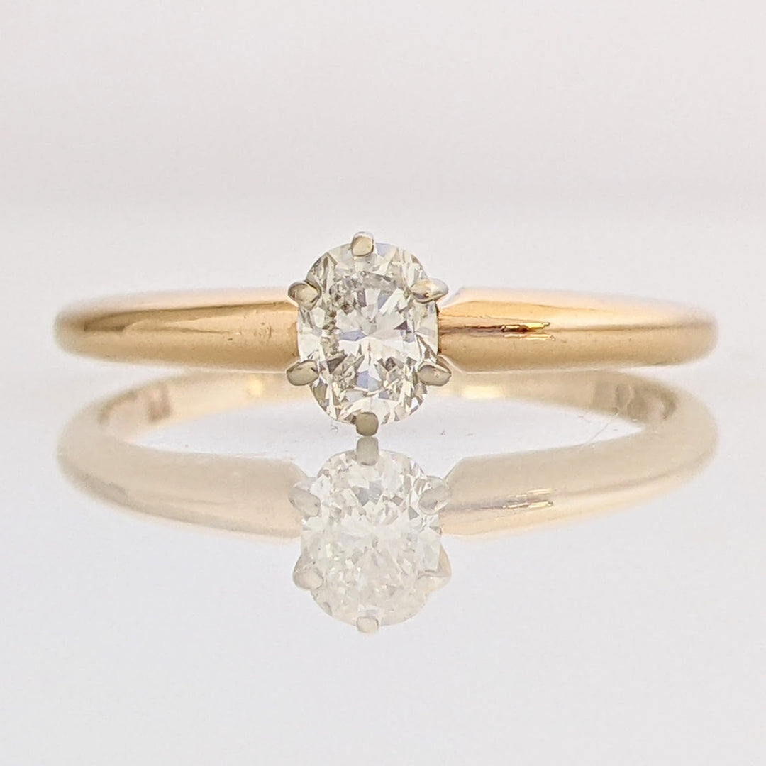 14K .24 CARAT TOTAL VS H DIAMOND OVAL SOLITAIRE ESTATE RING 1.5 GRAMS