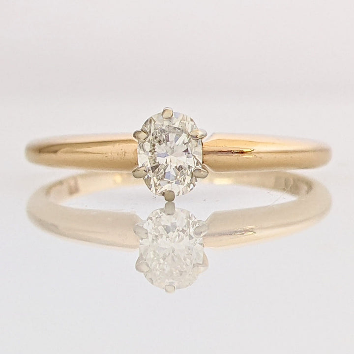14K .24 CARAT TOTAL VS H DIAMOND OVAL SOLITAIRE ESTATE RING 1.5 GRAMS