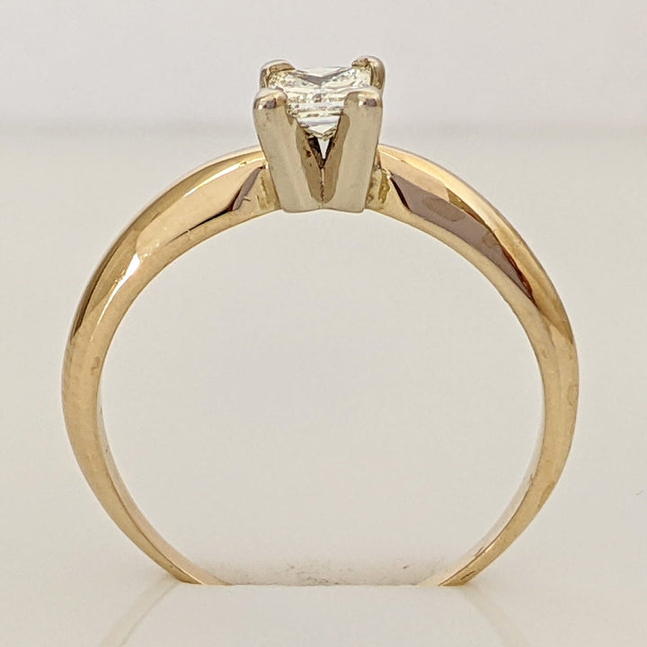 14K .28 CARAT TOTAL  SI2 G DIAMOND PRINCESS CUT SOLITAIRE ESTATE RING 2.0 GRAMS