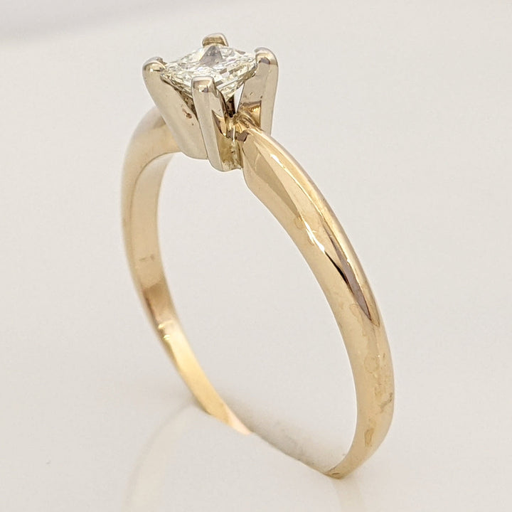 14K .28 CARAT TOTAL  SI2 G DIAMOND PRINCESS CUT SOLITAIRE ESTATE RING 2.0 GRAMS