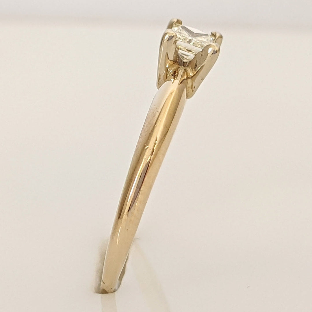 14K .28 CARAT TOTAL  SI2 G DIAMOND PRINCESS CUT SOLITAIRE ESTATE RING 2.0 GRAMS