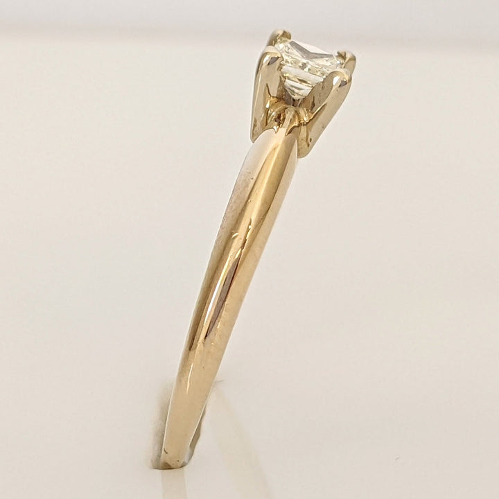 14K .28 CARAT TOTAL  SI2 G DIAMOND PRINCESS CUT SOLITAIRE ESTATE RING 2.0 GRAMS