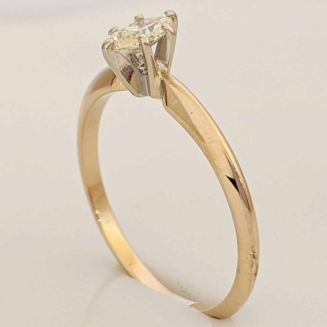 14K .24 CARAT TOTAL SI I DIAMOND MARQUISE CUT SOLITAIRE ESTATE RING 1.6 GRAMS