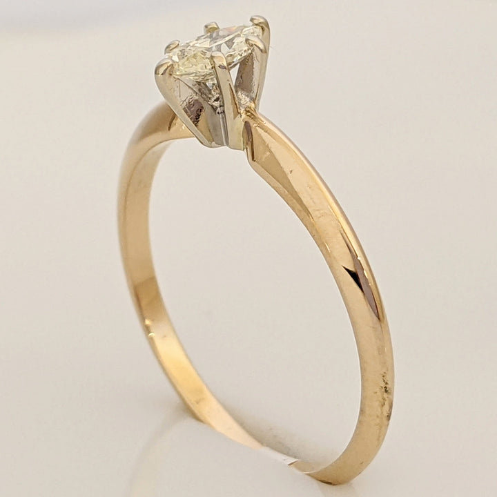14K .24 CARAT TOTAL SI I DIAMOND MARQUISE CUT SOLITAIRE ESTATE RING 1.6 GRAMS