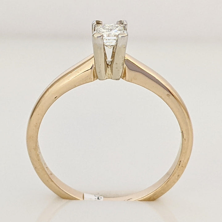 14K .19 CARAT TOTAL SI2 G DIAMOND PRINCESS CUT SOLITAIRE ESTATE RING 2.1 GRAMS
