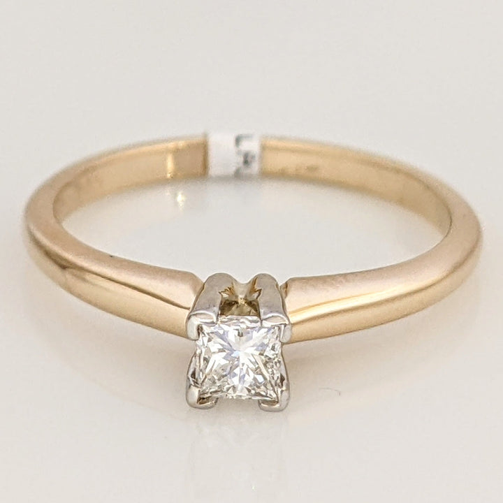 14K .19 CARAT TOTAL SI2 G DIAMOND PRINCESS CUT SOLITAIRE ESTATE RING 2.1 GRAMS