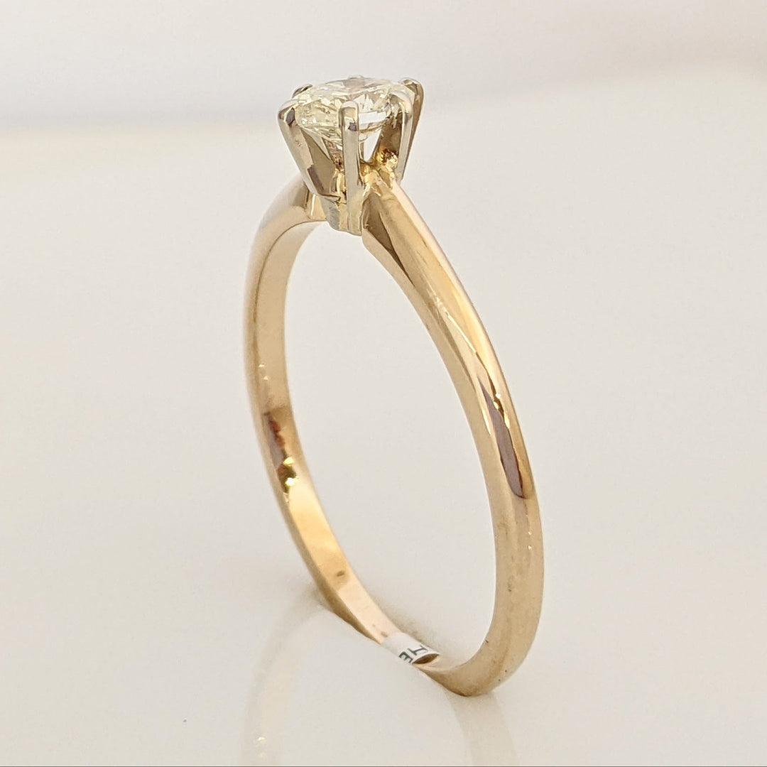 14K .32 CARAT TOTAL WEIGHT SI2 J DIAMOND OVAL SOLITAIRE ESTATE RING 2.0 GRAMS