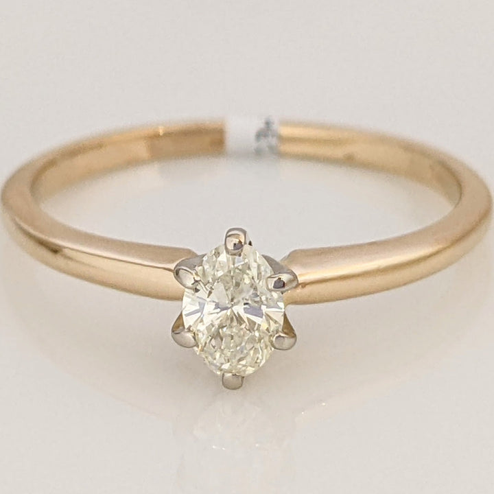 14K .32 CARAT TOTAL WEIGHT SI2 J DIAMOND OVAL SOLITAIRE ESTATE RING 2.0 GRAMS