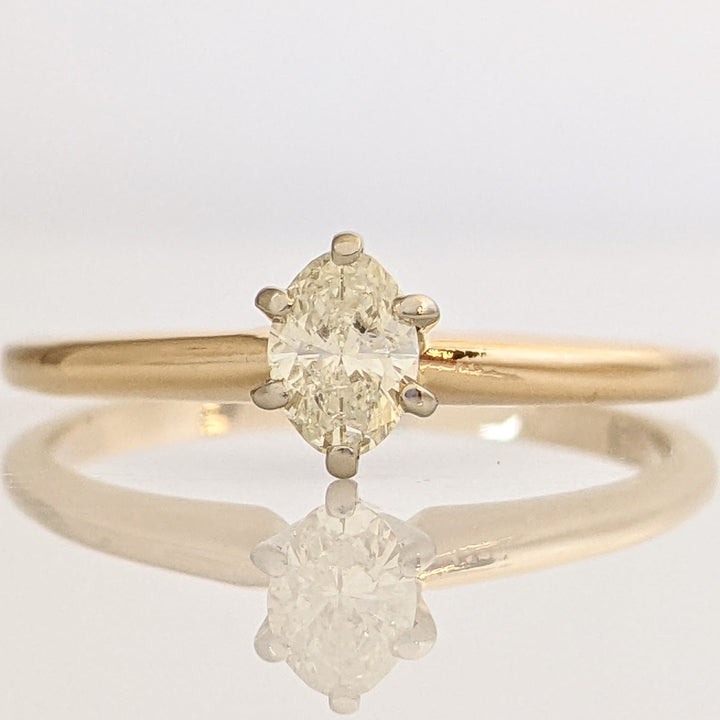 14K .32 CARAT TOTAL WEIGHT SI2 J DIAMOND OVAL SOLITAIRE ESTATE RING 2.0 GRAMS