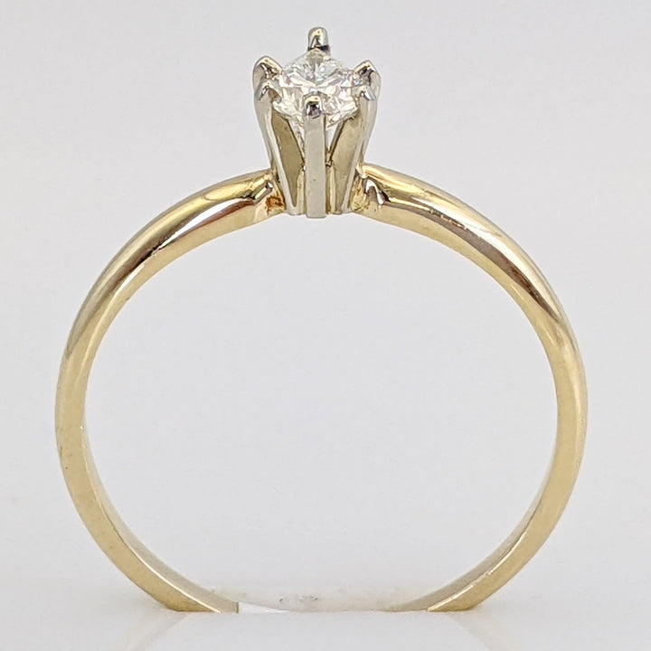 14K .24 CARAT TOTAL SI1 I-J DIAMOND PEAR SOLITAIRE ESTATE RING 1.5 GRAMS