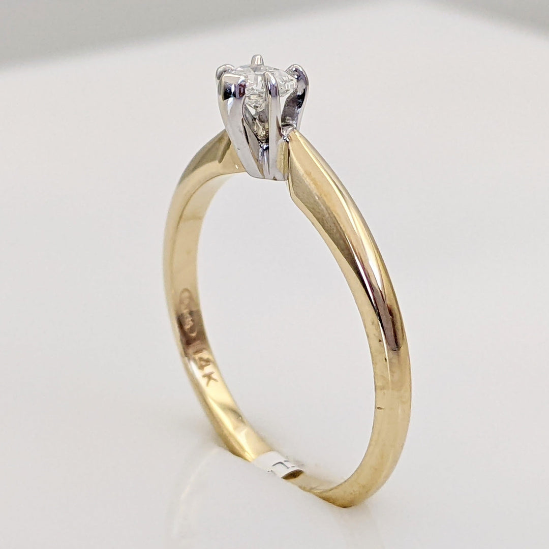 14K .19 CARAT TOTAL WEIGHT SI2 G DIAMOND HEART ESTATE SOLITAIRE 2.1 GRAMS