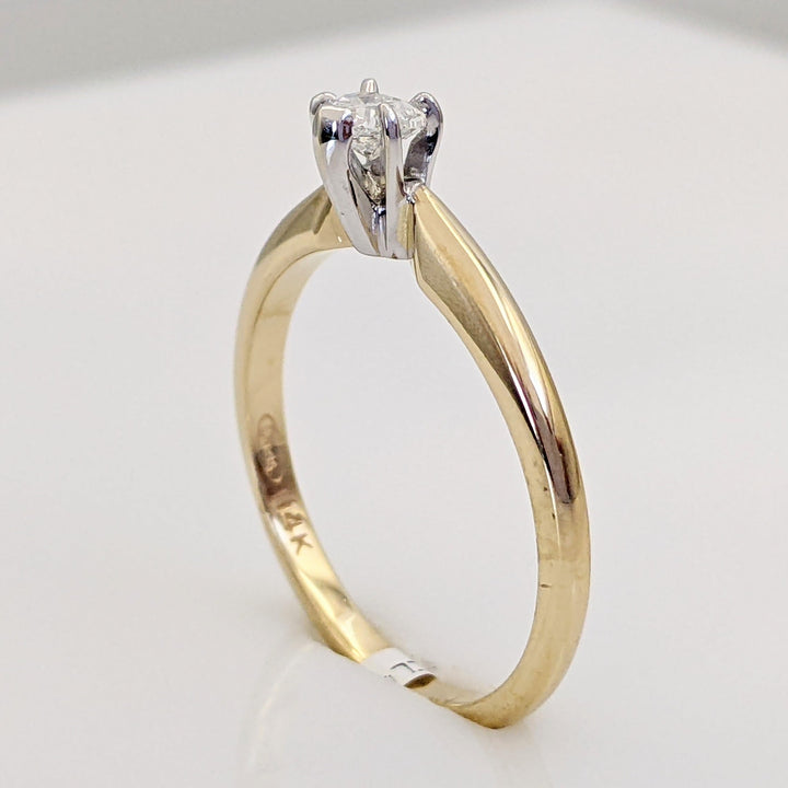 14K .19 CARAT TOTAL WEIGHT SI2 G DIAMOND HEART ESTATE SOLITAIRE 2.1 GRAMS