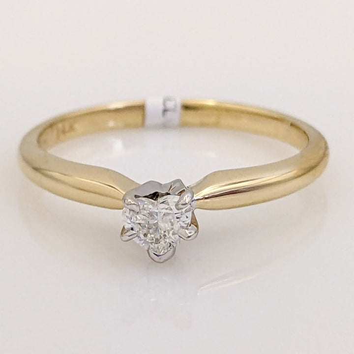 14K .19 CARAT TOTAL WEIGHT SI2 G DIAMOND HEART ESTATE SOLITAIRE 2.1 GRAMS