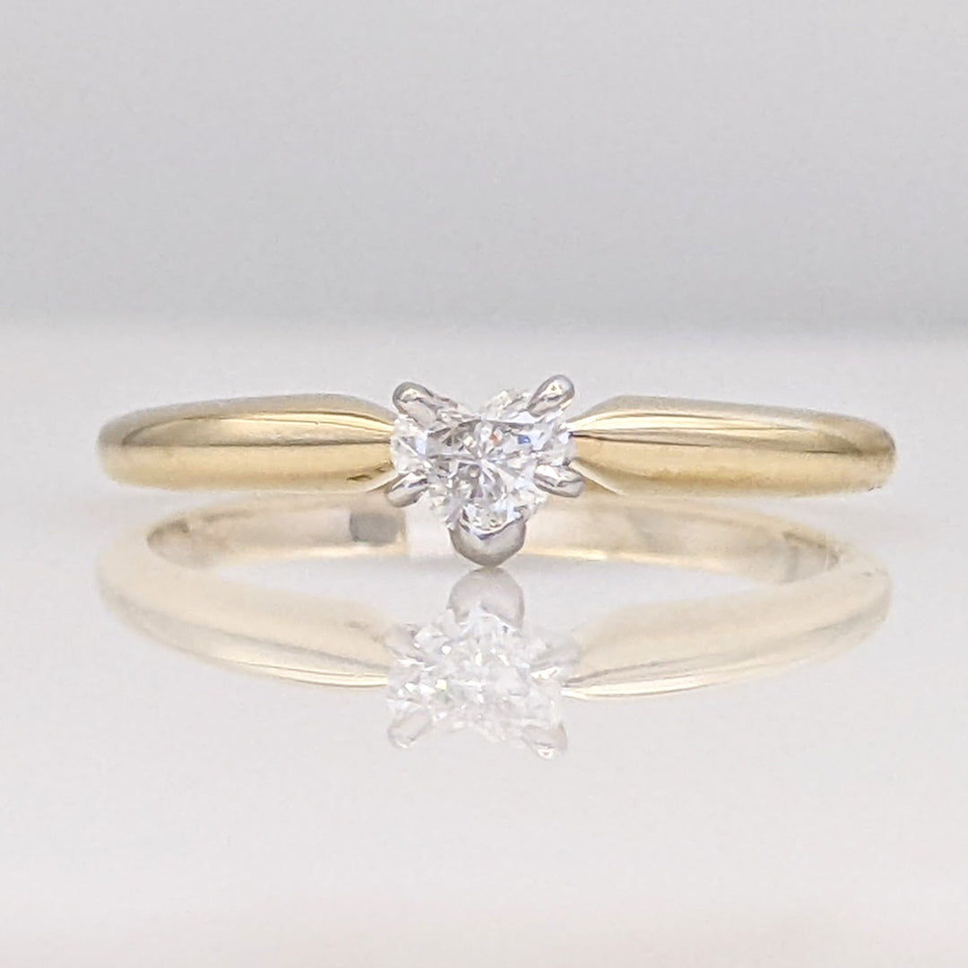 14K .19 CARAT TOTAL WEIGHT SI2 G DIAMOND HEART ESTATE SOLITAIRE 2.1 GRAMS