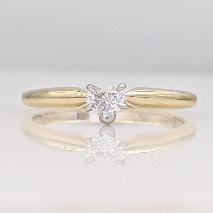 14K .19 CARAT TOTAL WEIGHT SI2 G DIAMOND HEART ESTATE SOLITAIRE 2.1 GRAMS