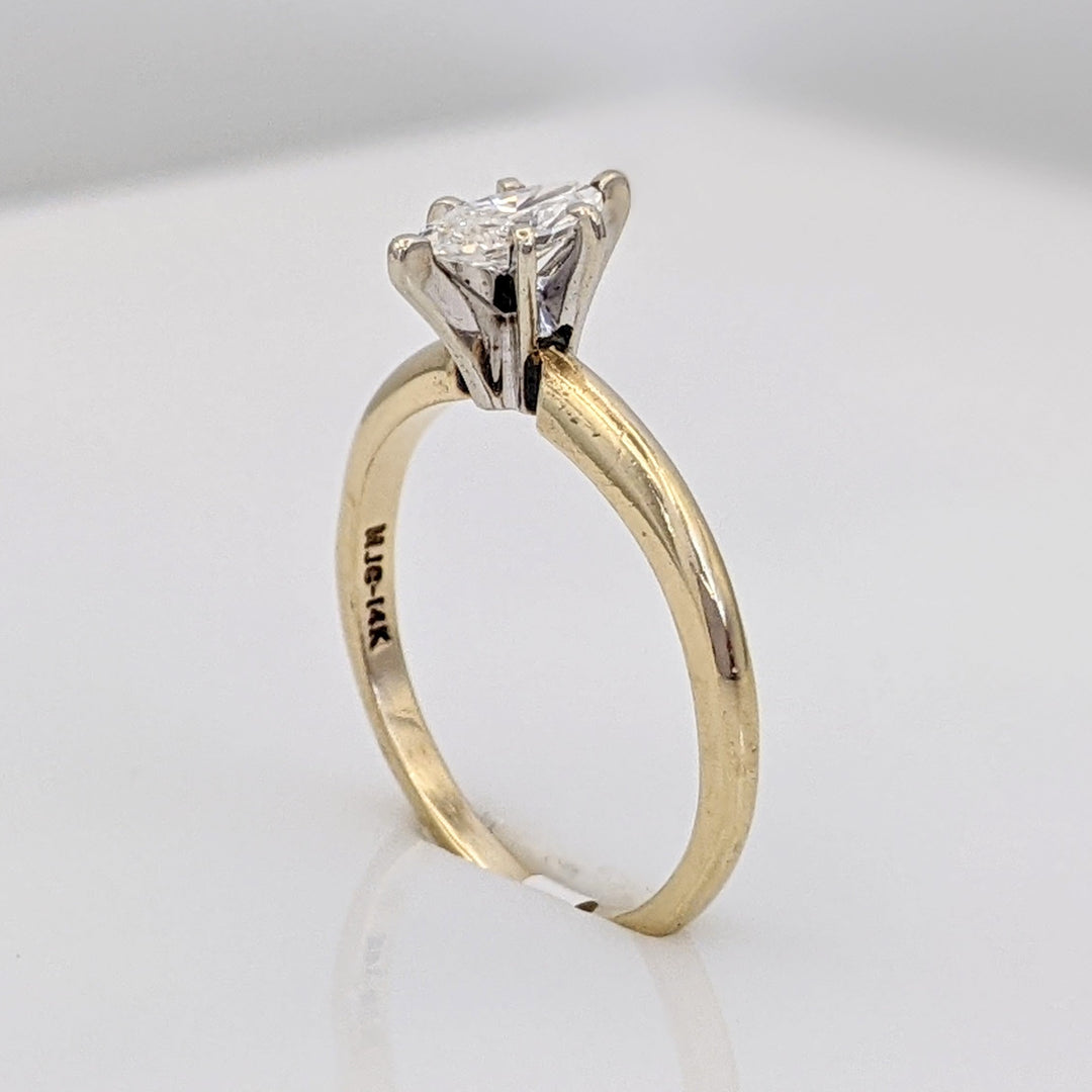 14K .28 CARAT TOTAL I1 H DIAMOND MARQUISE CUT SOLITAIRE ESTATE RING 1.8 GRAMS