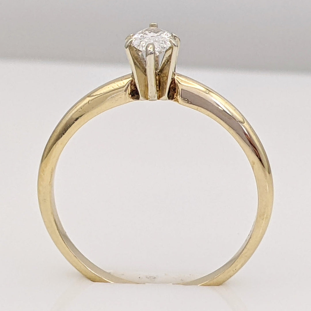 14K .25 CARAT TOTAL SI I DIAMOND MARQUISE CUT SOLITAIRE ESTATE RING 1.8 GRAMS
