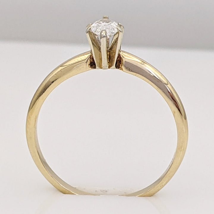 14K .25 CARAT TOTAL SI I DIAMOND MARQUISE CUT SOLITAIRE ESTATE RING 1.8 GRAMS