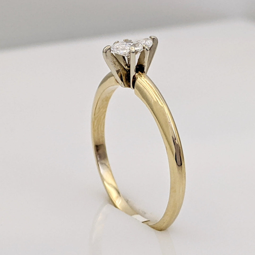 14K .25 CARAT TOTAL SI I DIAMOND MARQUISE CUT SOLITAIRE ESTATE RING 1.8 GRAMS