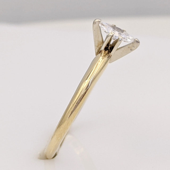 14K .25 CARAT TOTAL SI I DIAMOND MARQUISE CUT SOLITAIRE ESTATE RING 1.8 GRAMS