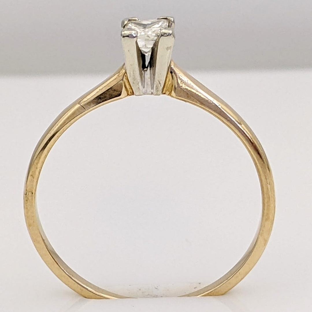 14K .25 CARAT TOTAL SI2 I DIAMOND PRINCESS CUT SOLITAIRE ESTATE RING 1.7 GRAMS
