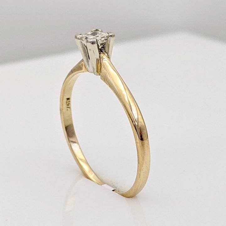 14K .25 CARAT TOTAL SI2 I DIAMOND PRINCESS CUT SOLITAIRE ESTATE RING 1.7 GRAMS