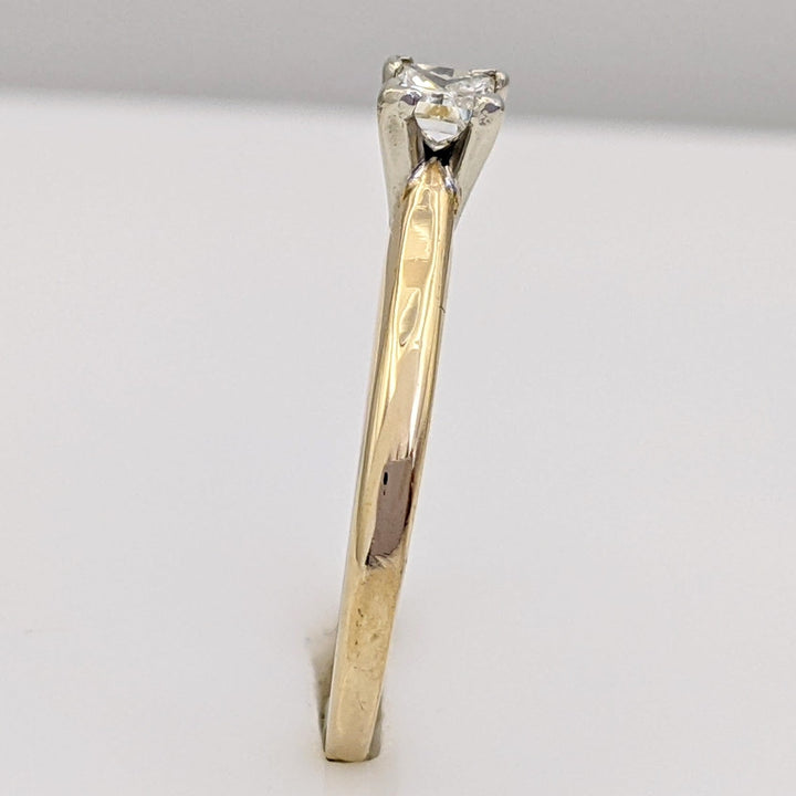 14K .25 CARAT TOTAL SI2 I DIAMOND PRINCESS CUT SOLITAIRE ESTATE RING 1.7 GRAMS