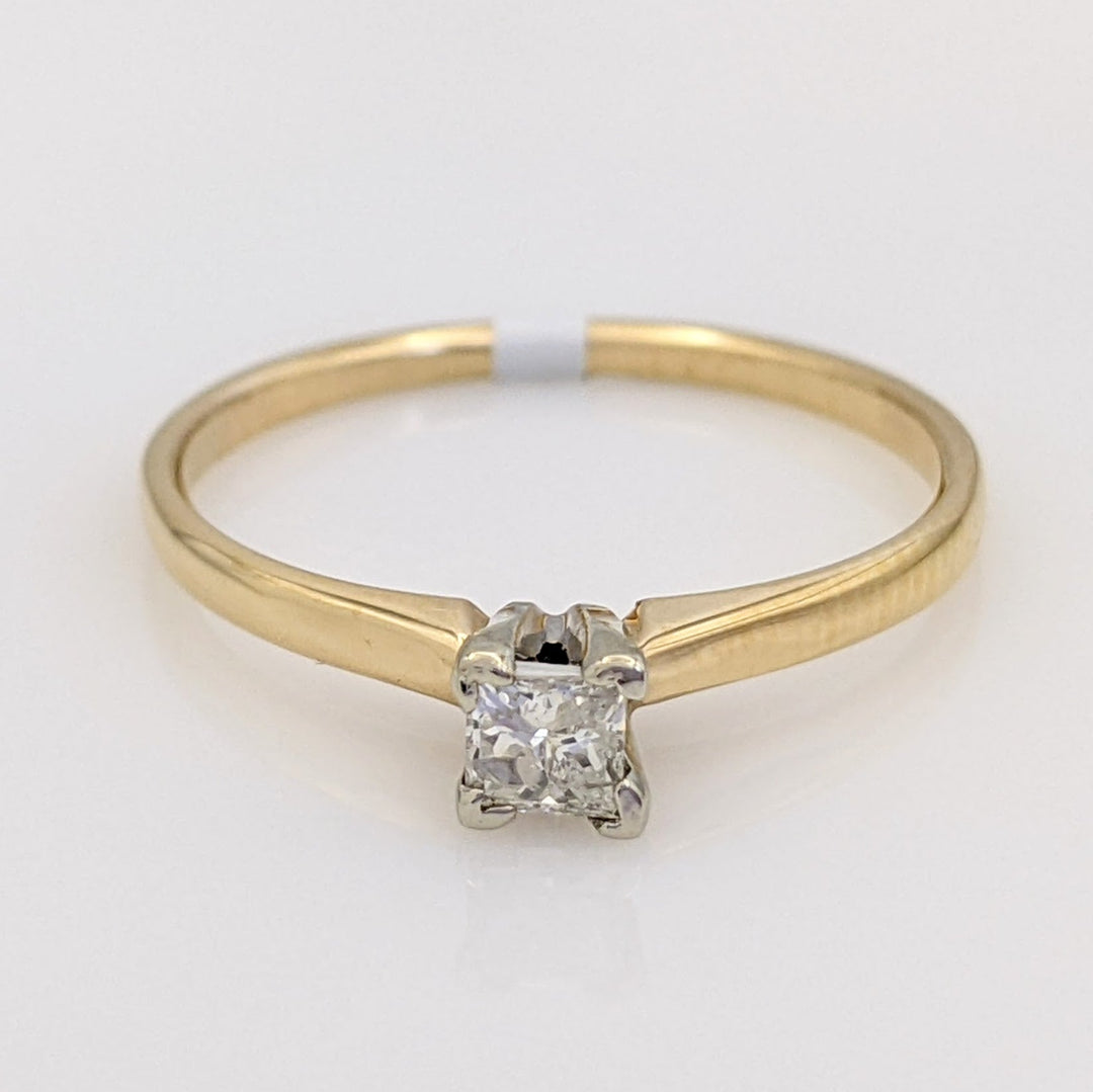 14K .25 CARAT TOTAL SI2 I DIAMOND PRINCESS CUT SOLITAIRE ESTATE RING 1.7 GRAMS