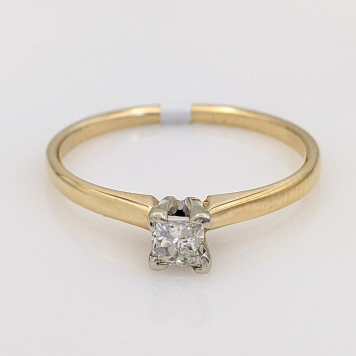 14K .25 CARAT TOTAL SI2 I DIAMOND PRINCESS CUT SOLITAIRE ESTATE RING 1.7 GRAMS