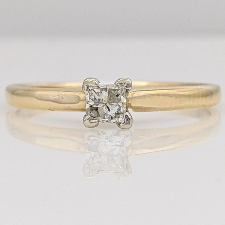14K .25 CARAT TOTAL SI2 I DIAMOND PRINCESS CUT SOLITAIRE ESTATE RING 1.7 GRAMS