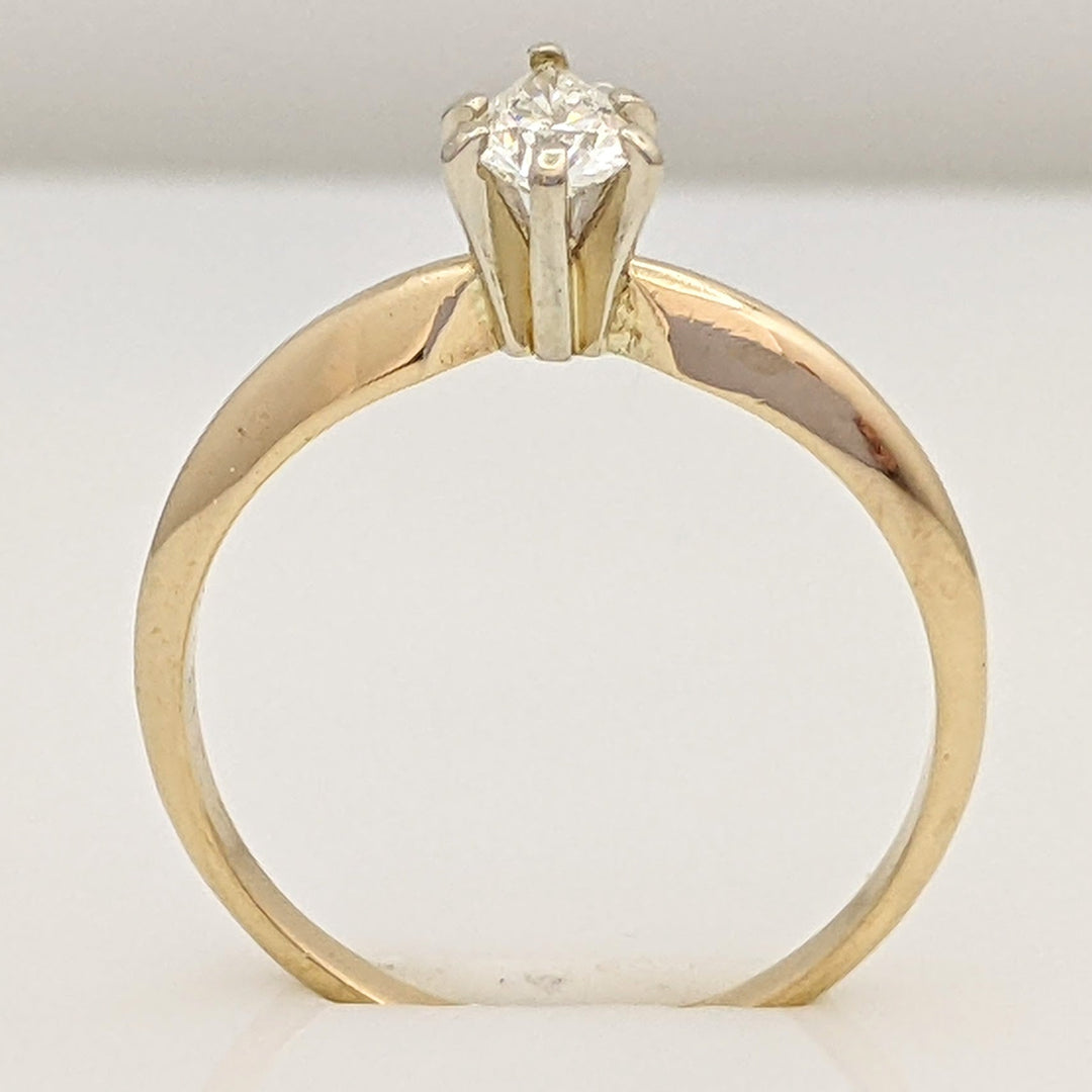 14K .22 CARAT TOTAL SI I DIAMOND PEAR SOLITAIRE ESTATE RING 1.7 GRAMS