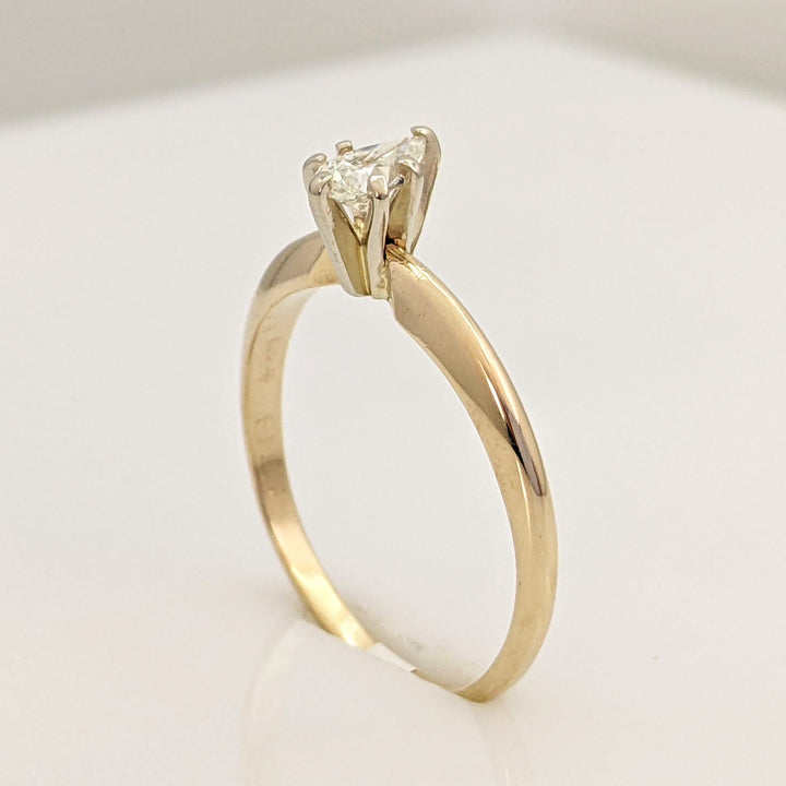 14K .22 CARAT TOTAL SI I DIAMOND PEAR SOLITAIRE ESTATE RING 1.7 GRAMS