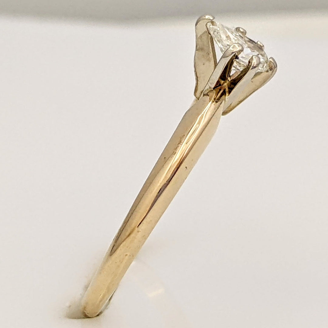 14K .22 CARAT TOTAL SI I DIAMOND PEAR SOLITAIRE ESTATE RING 1.7 GRAMS