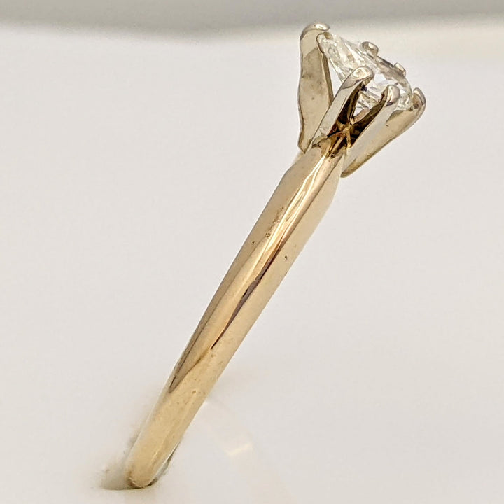 14K .22 CARAT TOTAL SI I DIAMOND PEAR SOLITAIRE ESTATE RING 1.7 GRAMS