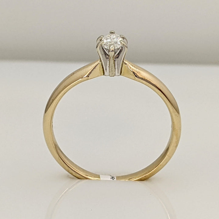 14K .23 CARAT TOTAL I1 F DIAMOND MARQUISE SOLITAIRE ESTATE RING 2.3 GRAMS