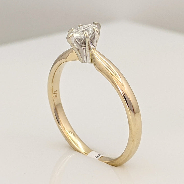14K .23 CARAT TOTAL I1 F DIAMOND MARQUISE SOLITAIRE ESTATE RING 2.3 GRAMS